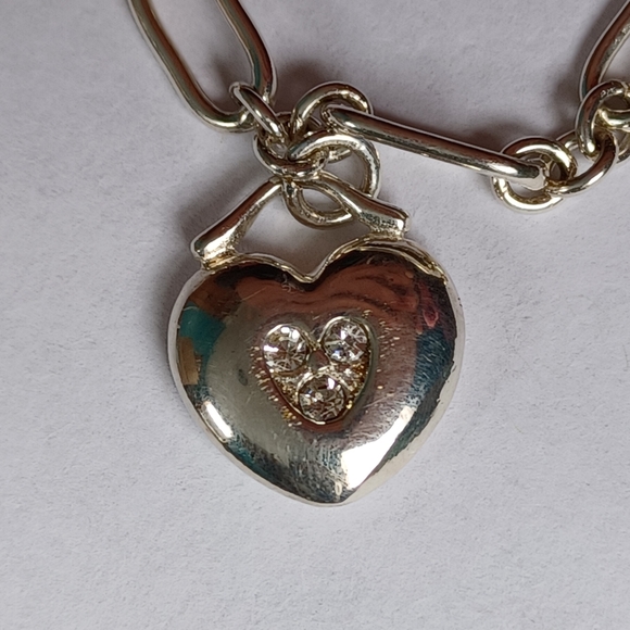 Vintage 7" Tiffany & Co. 925 Silver Heart Charm Bracelet - Picture 9 of 12